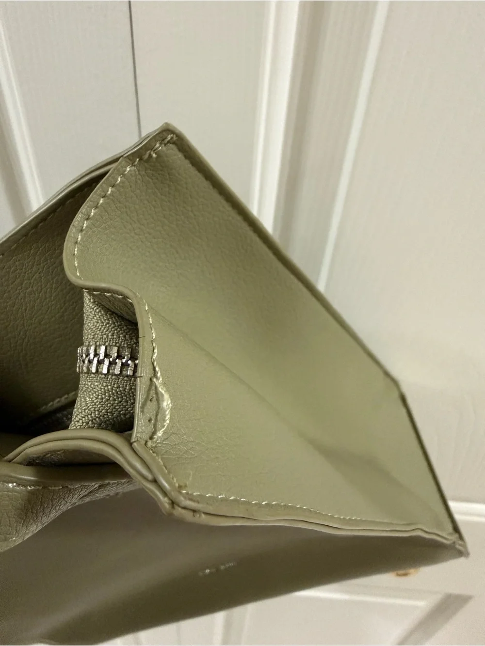 Pixie Mood Alicia Tote Sage Green Vegan Leather Zip Top Shopper Purse Bag